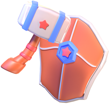 Hammer And Shield  3D Icon