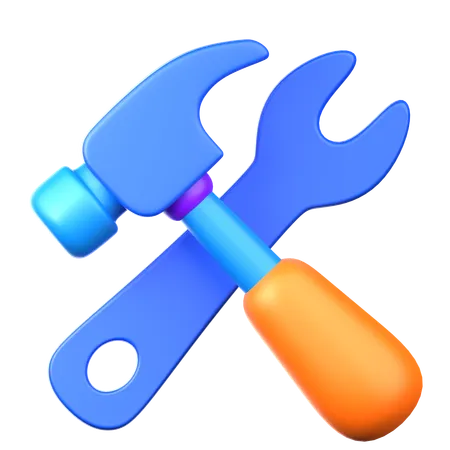 Hammer and wrench  3D Icon