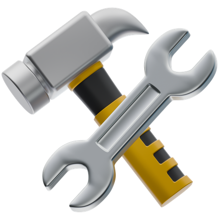 Hammer and Wrench  3D Icon