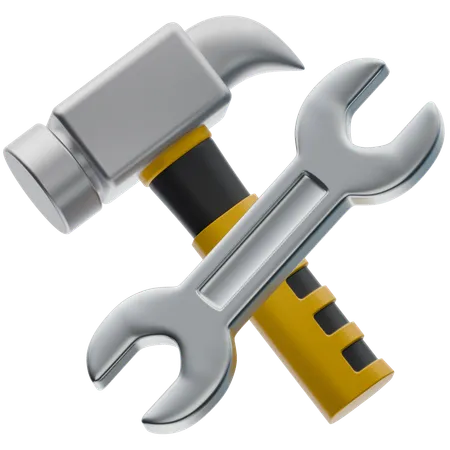 Hammer and Wrench  3D Icon