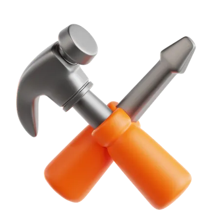 Hammer And Wrench  3D Icon