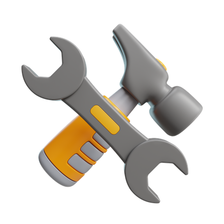 Hammer And Wrench  3D Icon