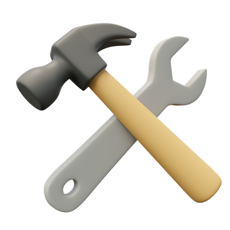 Hammer And Wrench  3D Icon