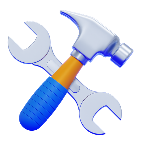 Hammer and Wrench  3D Icon
