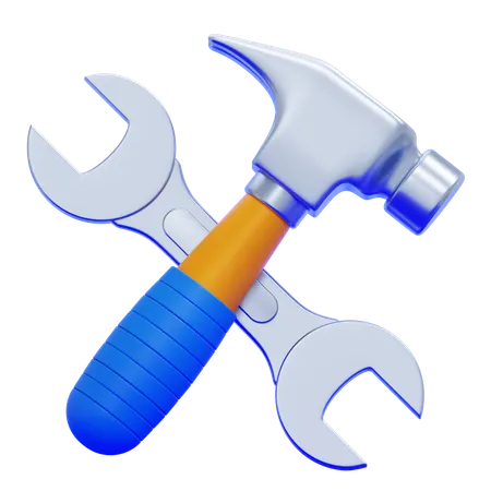 Hammer and Wrench  3D Icon