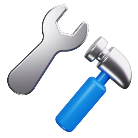 Hammer and Wrench  3D Icon