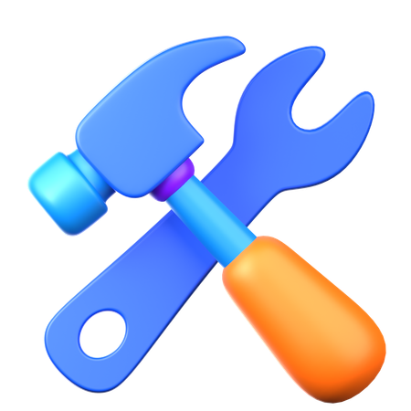 Hammer and wrench  3D Icon