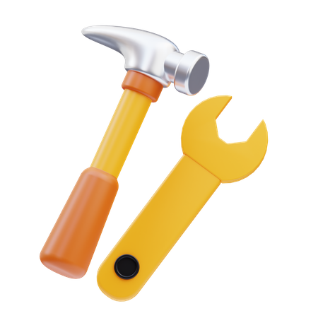 Hammer And Wrench  3D Icon