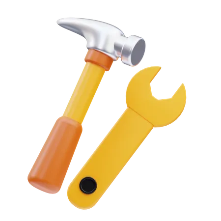 Hammer And Wrench  3D Icon