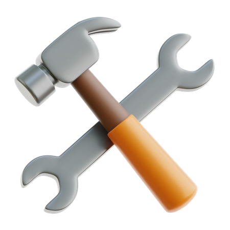 Hammer and Wrench  3D Icon