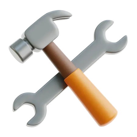 Hammer and Wrench  3D Icon