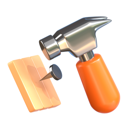 Hammer und Nagel  3D Icon