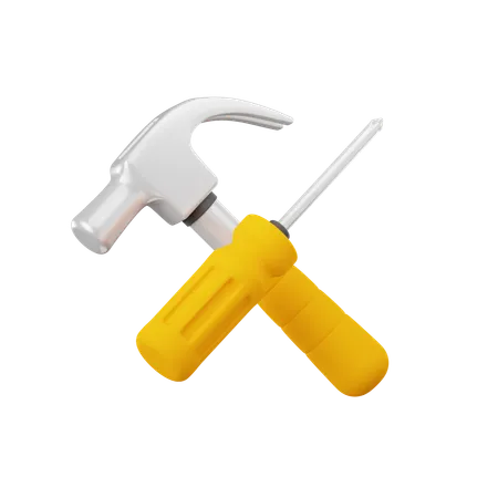 Hammer und Schraube  3D Icon