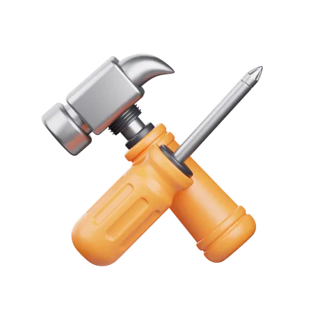 Hammer und Schraube  3D Icon