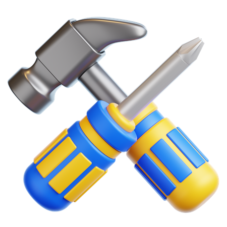 Hammer und Schraube  3D Icon