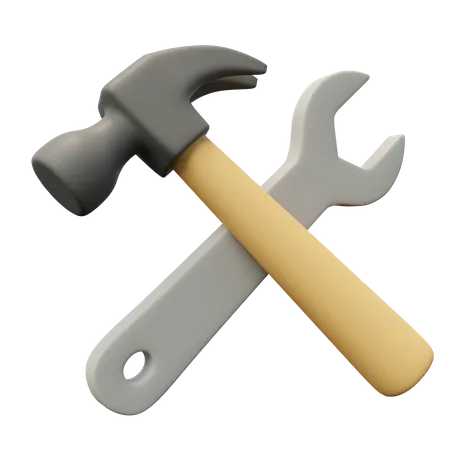 Hammer und Schraubenschlüssel  3D Icon