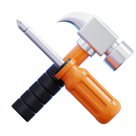 Hammer und Schraubendreher  3D Icon