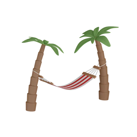 Coconut Tree With Hammock 3D Icon