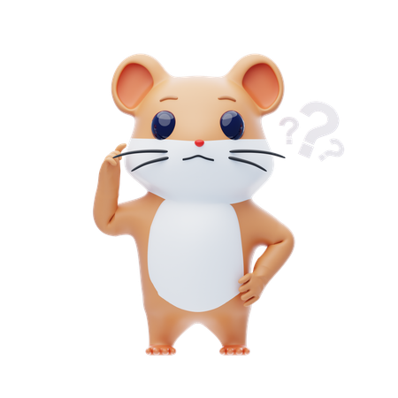 Hamster Character Is Confused  3D Icon