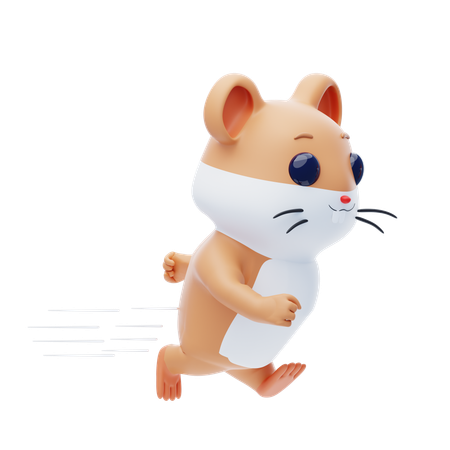 Hamster Character Running  3D Icon