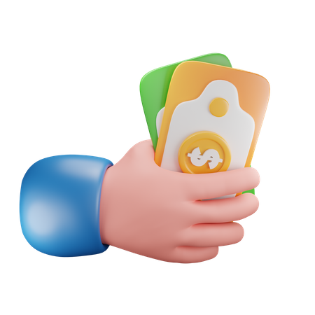 Hand a Money  3D Icon