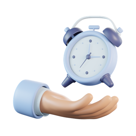 Hand and Alarm Waker  3D Icon