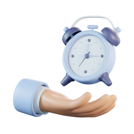 Hand and Alarm Waker  3D Icon