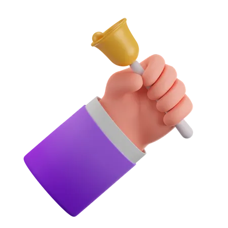 Hand And Bell  3D Icon