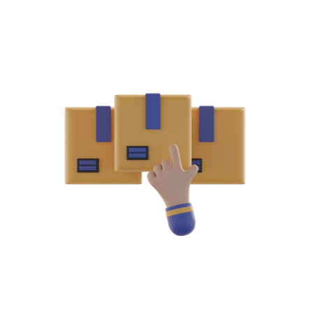 Hand And Box  3D Icon