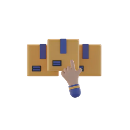 Hand And Box  3D Icon