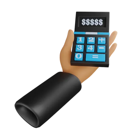 Hand And Calculater  3D Icon
