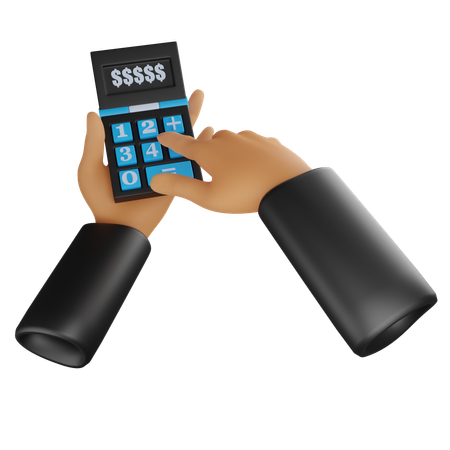 Hand And Calculater  3D Icon