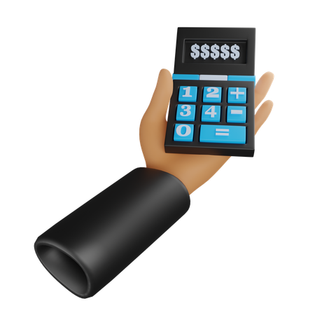 Hand And Calculater  3D Icon