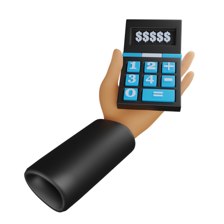 Hand And Calculater  3D Icon