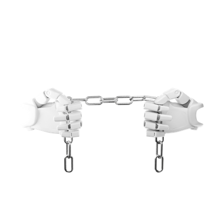 Chain Pulling Hand 3D Illustration