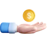 Hand And Coin With Dollar