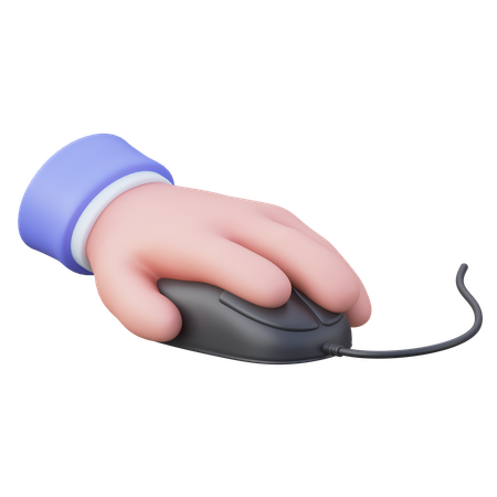 Hand And Computer Mouse  3D Icon