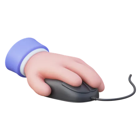 Hand And Computer Mouse  3D Icon