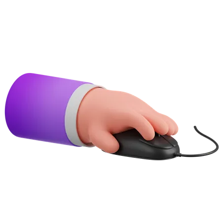 Hand And Computer Mouse  3D Icon