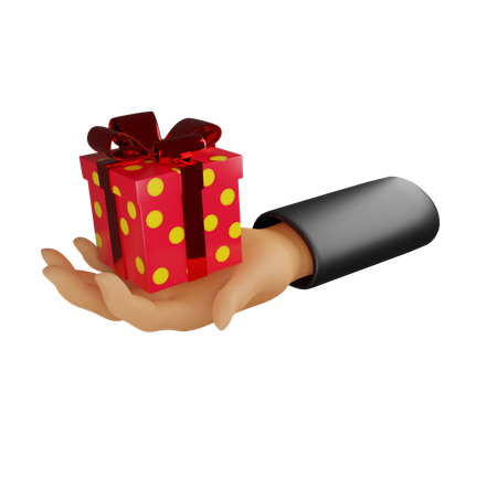 Hand And Gift  3D Icon