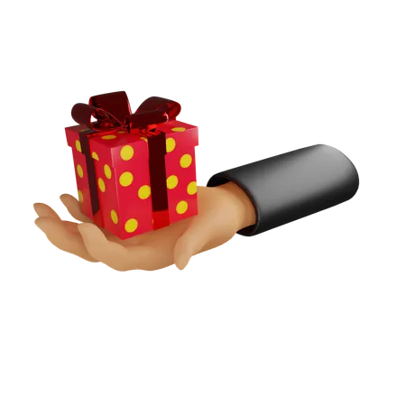 Hand And Gift  3D Icon