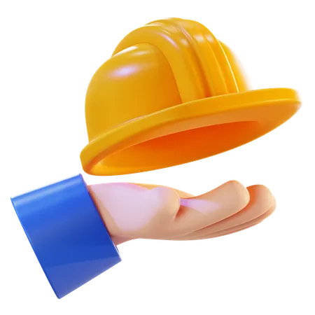 Hand And Helmet  3D Icon