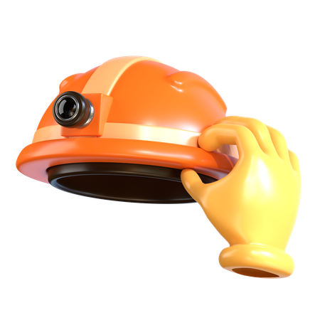 Hand And Helmet  3D Icon