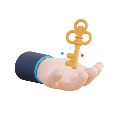 Hand And Key  3D Icon