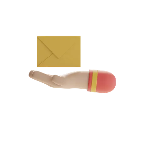 Hand and Mail  3D Icon