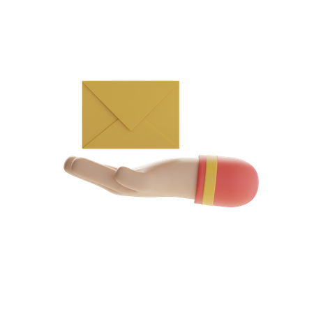 Hand and Mail  3D Icon