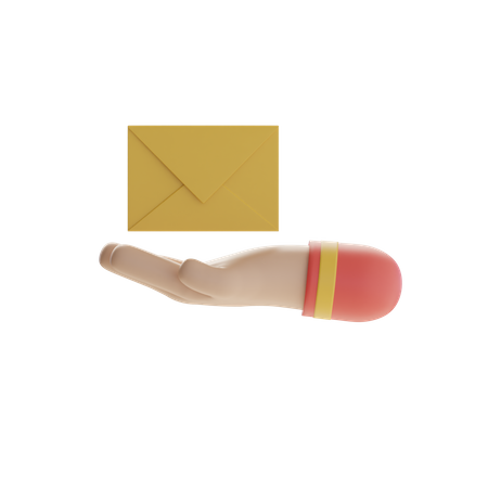 Hand and Mail  3D Icon