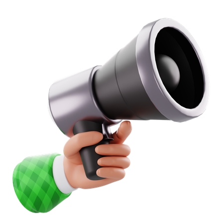Hand and megaphone  3D Icon