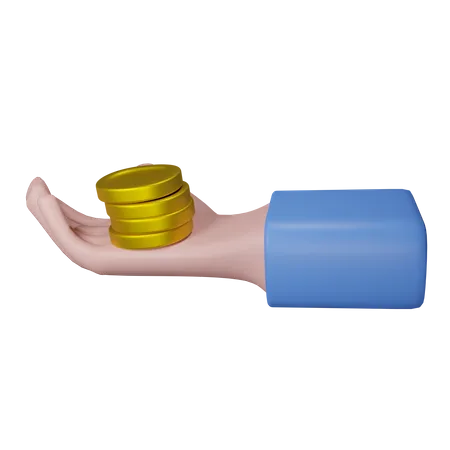 Hand And Money  3D Icon