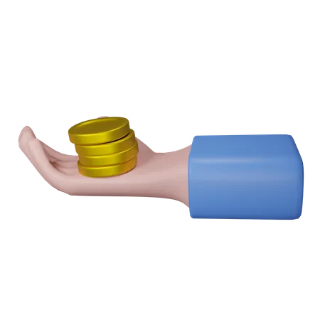 Hand With Money 3D Icon